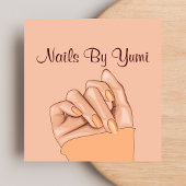 Elegante Feminine Nageltechniker Schönheitssalon Quadratische Visitenkarte