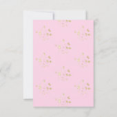 Elegante Feminine Pink Bow Imitate Gold Glitzer Br Dankeskarte (Rückseite)