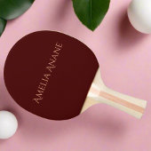 Elegante Feminine Rose Gold Typografie Initial Red Tischtennis Schläger