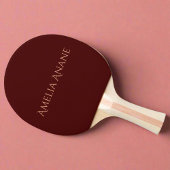 Elegante Feminine Rose Gold Typografie Initial Red Tischtennis Schläger