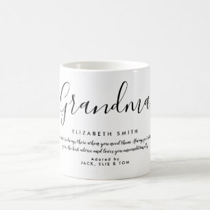 Elegante feminines Skript Großmutter Zitat Kaffeetasse