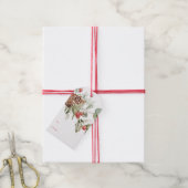 Elegante Ferien in Holly Berries und Pine Cones Geschenkanhänger (Mit Garn)