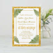 Elegante Fern Blätter Einladung zur Hochzeit (Stehend Vorderseite)