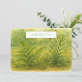 Elegante Fern Botanische Grußkarte Dankeskarte (Stehend Vorderseite)