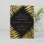 Elegante Fern Design Wedding Foil Einladung (Stehend vorne)