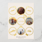 Elegante Feste Ornamente Save the Date Urlaub Folieneinladung (Vorderseite)