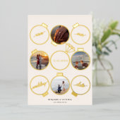 Elegante Feste Ornamente Save the Date Urlaub Folieneinladung (Stehend vorne)