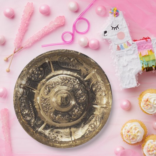 Elegante Festivals Golden Decorative Goldenes Auss Pappteller (Party)