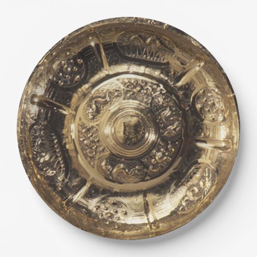Elegante Festivals Golden Decorative Goldenes Auss Pappteller (Vorderseite)