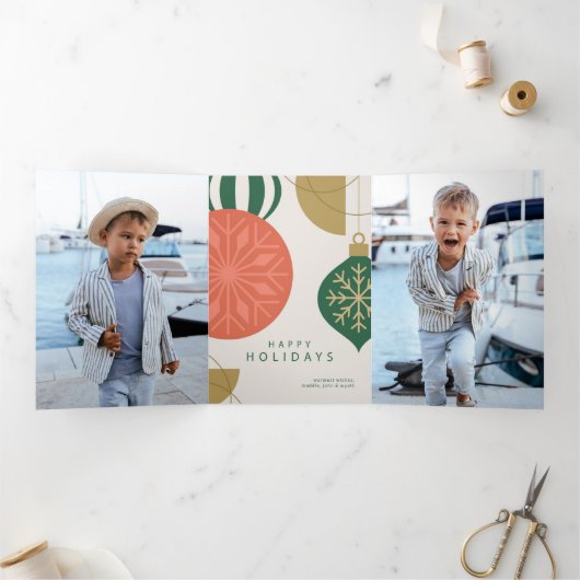 Elegante Festivals Ornament Stadtrundgang: Dreifach Gefaltete Urlaubskarte (Innenseite)