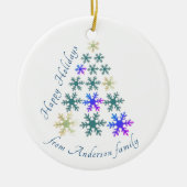 Elegante Festivals Snowflake Weihnachtsfeiertag Keramik Ornament (Vorne)