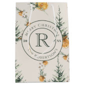 Elegante Festivals Warme Winter Wasserfarbe Mit Mo Mittlere Geschenktüte (Vorderseite)