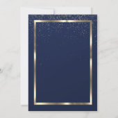 Elegante Festive Gold Frame Navy Blue Retirement Einladung (Rückseite)