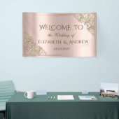 Elegante Festive Gold Frame Rose Gold Banner (Messeveranstaltung)
