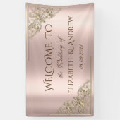 Elegante Festive Gold Frame Rose Gold Banner (Vertikal)