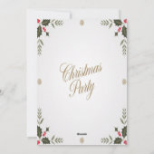 Elegante Festive Happy Weihnachten Party Einladung (Rückseite)