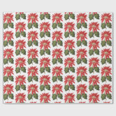 Elegante Festive Vintage Poinsettia Blume Geschenkpapier (Flach)