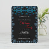 Elegante festliche Blaue Flakes Einladung (Stehend Vorderseite)