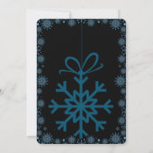 Elegante festliche Blaue Flakes Einladung (Rückseite)