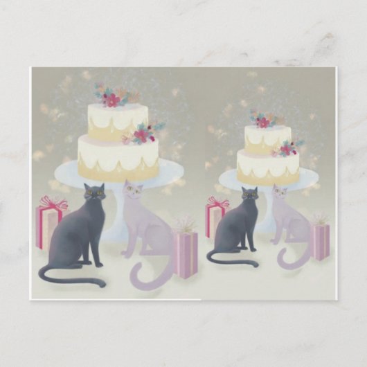 Elegante festliche Katzenfeier Postkarte (Vorderseite)