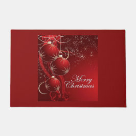 Elegante festliche rote und goldene Weihnachten fr Fußmatte