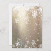 Elegante festliche Schneeflocken Weihnachtsgesells Einladung (Rückseite)