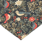 Elegante festliche Vögel & florale Weihnachten Rot Großer Tischläufer (Ecke)