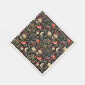 Elegante festliche Vögel & florale Weihnachten Rot Serviette (Ecke)