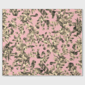 Elegante festliche Wasserfarbe Gold Beige Berries Geschenkpapier (Flach)