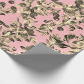 Elegante festliche Wasserfarbe Gold Beige Berries Geschenkpapier (Ecke)