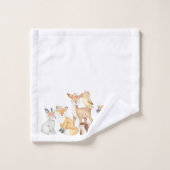 Elegante festliche Wasserfarben Winterwaldlandtier Badhandtuch Set (Waschlappen)