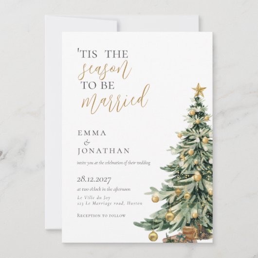 Elegante festliche Weihnachtsfeier Einladung (Vorderseite)