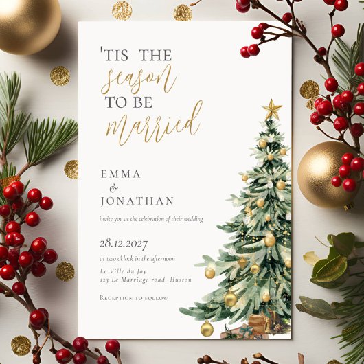 Elegante festliche Weihnachtsfeier Einladung