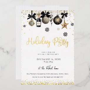 Elegante Festtags-Party-Ornamente Folieneinladung