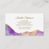 Elegante Feuerwehr Opal Rainbow Gemstone Modernes Visitenkarte (Rückseite)