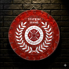Elegante Feuerwehr-Station Red Marble White Laurel Dartscheibe