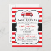 Elegante Feuerwehrwagen Kinderdusche Einladung (Vorne/Hinten)