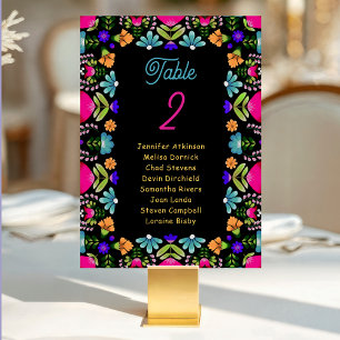 Elegante Fiesta-Hochzeit Tischnummer