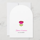 Elegante Fiesta-Hochzeit weiß gewölbt Einladung (Rückseite)