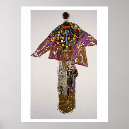 Elegante Figur mit Perlen Poster (Vorne)