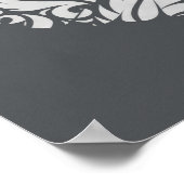 Elegante Filigree Peace Dove & Subtle Peace Sign Poster (Ecke)