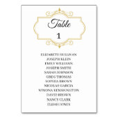 Elegante Filigree Wedding Table Seating Chart Card Tischnummer (Vorderseite)