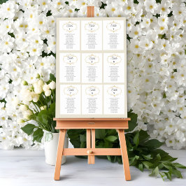 Elegante Filigree Wedding Table Seating Chart Card Tischnummer