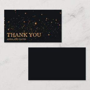 Elegante Fire Sky Lantern Wedding Danke Karte