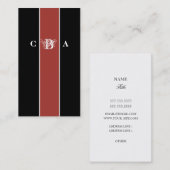 Elegante Fire Whirl Monogram Business Card Visitenkarte (Vorne/Hinten)