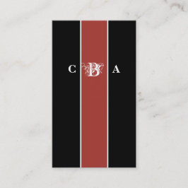 Elegante Fire Whirl Monogram Business Card Visitenkarte