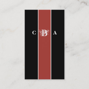 Elegante Fire Whirl Monogram Business Card Visitenkarte