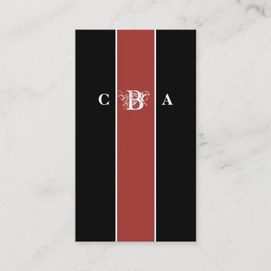 Elegante Fire Whirl Monogram Business Card Visitenkarte (Vorderseite)