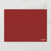 Elegante Firebrick Red Wedding Tischnummer Card (Rückseite)