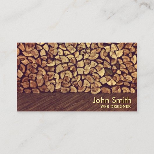 Elegante Firewood Web Design Business Card Visitenkarte (Vorderseite)